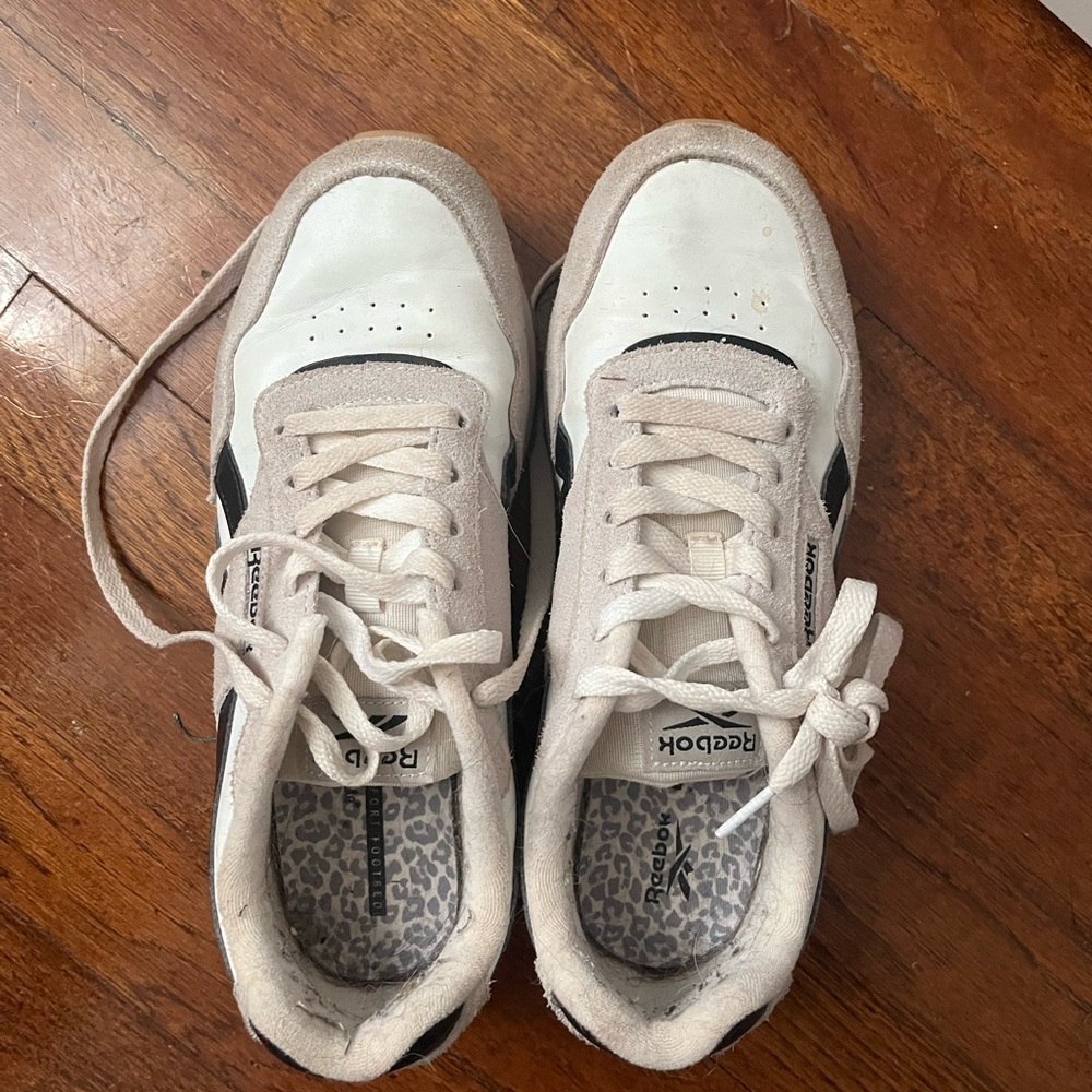Reebok Classic White and Black Sneakers
